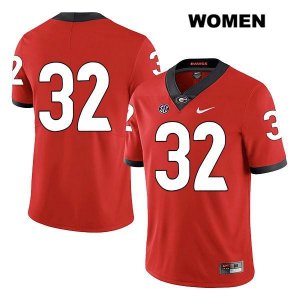 Women's Georgia Bulldogs NCAA #32 Ty James Nike Stitched Red Legend Authentic No Name College Football Jersey HSS6754DC
